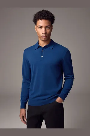 Next Strikket Langærmet Polo-skjorter4XL Reg