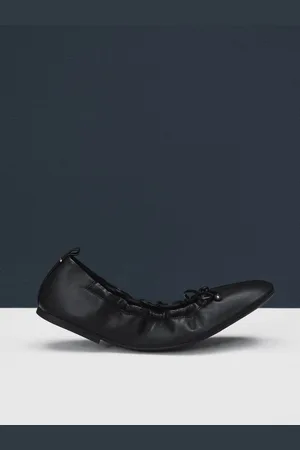 Next Forever Comfort Premium Leather With Motioflex Ruched Bow Ballerinas