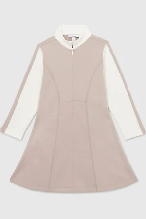 Reiss Kelly Jersey Contrast-Stitch Flared Dress11 - 12 år (146 - 152cm)