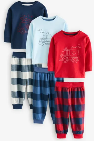 Next Check Woven Bottom 100% Cotton Pyjamas 3 Pack (9mths-8yrs)6 - 7 år (116 - 122cm)