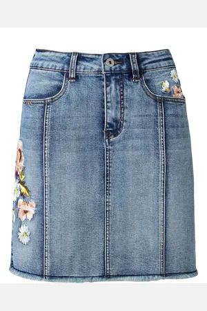 Joe Browns Floral Print Embroidered Denim Skirt46