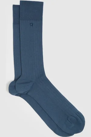 Reiss Jace Cotton-Blend Logo-Embroidered SocksS-M