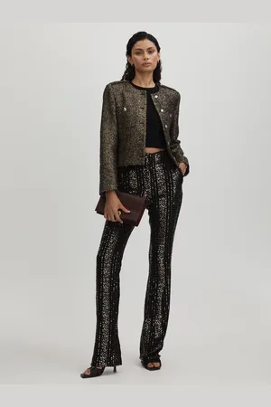 Halston Heritage Striped Sequin Trousers38