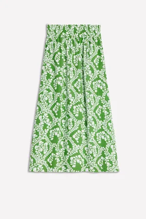 Boden Doublecloth Smocked 100% Cotton Midi Skirt42