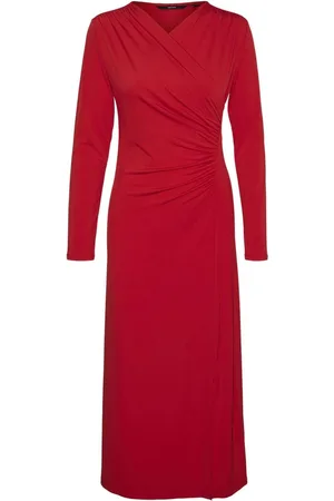 VERO MODA Long Sleeve V-Neck Jersey Midaxi Dress38