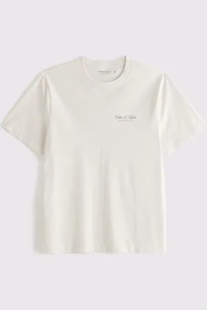 Abercrombie & Fitch Back Print Short Sleeve 100% Cotton White T-Shirtsmall