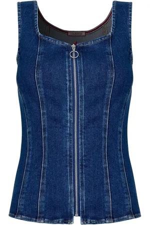 Joe Browns Sleeveless Stretch Denim Zip Front Top42