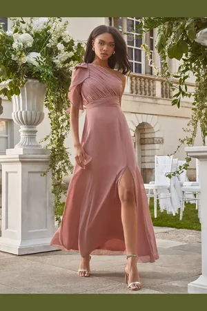 Lipsy London Bow One Shoulder Maxi Wedding Bridesmaid Dress42 L