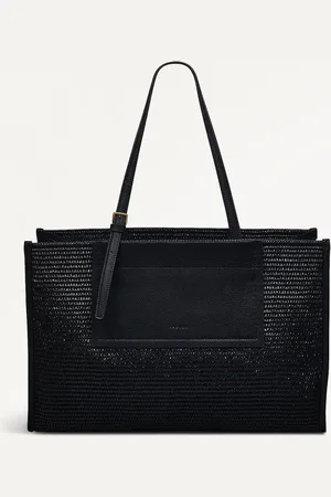 Radley Large The Burlington Raffia Open Top Black Tote Bagen