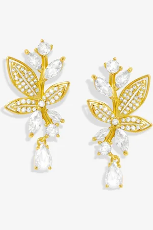 Jon Richard Tone Cubic Zirconia Leaf Tryk Øreringeen