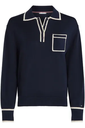 Tommy Hilfiger Lyocell Silk Polo Langærmet Trøje2X-Large