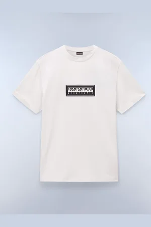 Napapijri Box Logo Short Sleeve 100% Cotton White T-ShirtStor