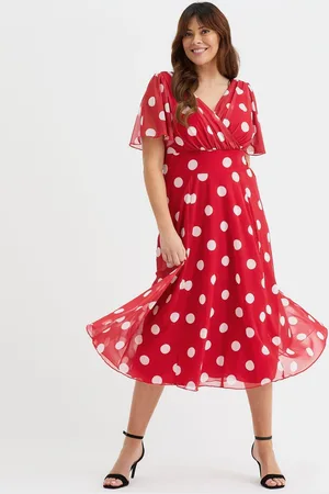 Scarlett & Jo Victoria Spot Angel Sleeve Mesh Midi Long Kjole46
