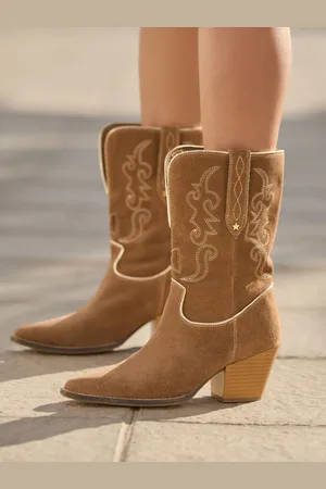 Joe Browns Pipe Detail Suede Western Bootseu355