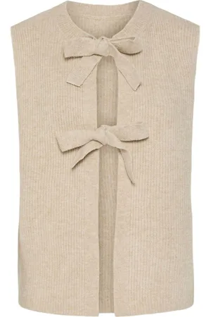 Pieces® Tie Front Bow Knitted Sleeveless VestS 8