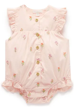 Purebaby Floral Embroidered 100% Cotton Bodysuit6268cm