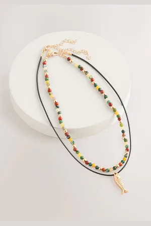 Next Bead and Cord Fish Charm Necklaceen