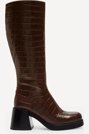 Coach Natasha Embossed Croc Boots