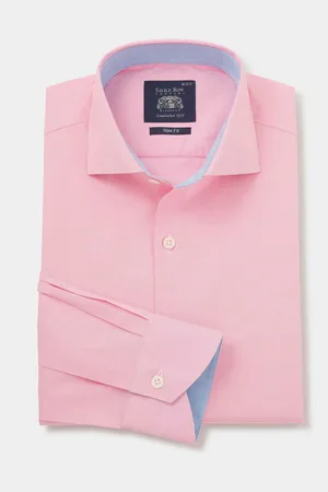 SAVILE ROW The Blue 100% Cotton Dobby Smart-Casual ShirtM