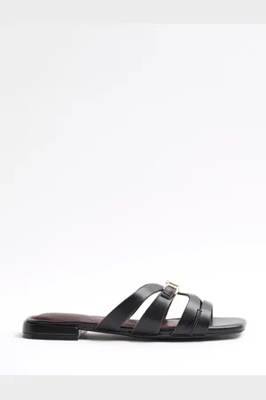 River Island Strappy Flat Muleseu43