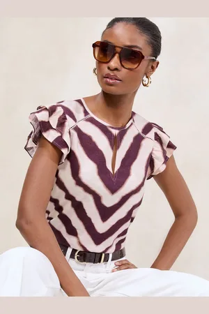 Lipsy London Printed Keyhole Detail Shell Top42