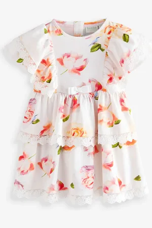 Ted Baker Floral Lace Trim Tier 100% Cotton Dress6268cm
