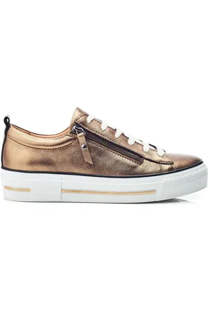 Moda In Pelle Filician Chunky Leather Zip and Lace Up Trainers