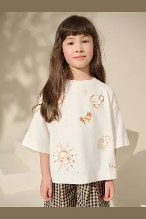 Next 100% Cotton Pretty Embroidered Graphic T-Shirt (3-16yrs)98104cm