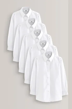 Next 5 Pack langærmede formelle skoleskjorter ( 3 - 18 år)7 år (122cm)