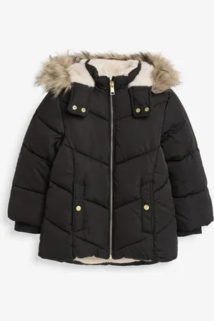Next Shower Resistant Faux Fur Trim Padded Coat (3-16yrs)7 år (122cm)
