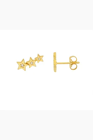 ESTELLA BARTLETT Tone Cubic Zirconia Star Stud Crawler EarringsEn