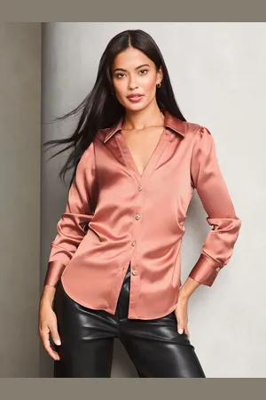 Lipsy London Ruched Side Satin Knapper Shirt