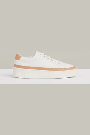 Reiss Leanne Grained Leather Platform Trainers