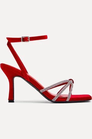 Linzi Polly Stiletto Heeled Sandals With Diamante Knot Detail