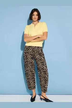 Baukjen Kelsey Stretch Denim Printed Barrel Brown Leopard Print Jeans42