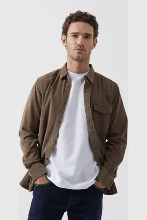 French Connection 100% Cotton Cord Long Sleeve Shirtlarge