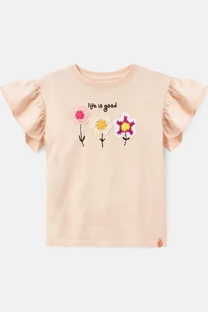 Angel & Rocket Clara T-shirt med hæklet blomster 100% bomuld9 - 10 år (134 - 140cm)