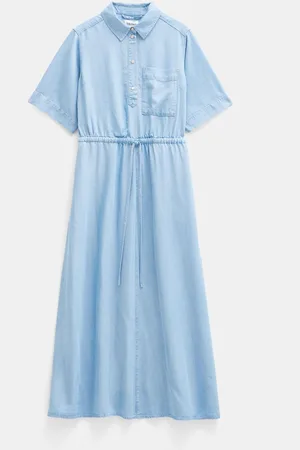 Hush Puppies Short Sleeve Chambray Midi Shirt Dress44