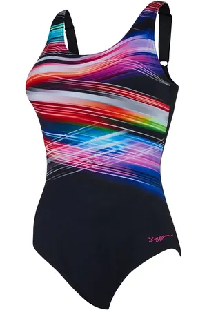 Zoggs Justerbar Scoopback Tummy Control Sort badedragt40