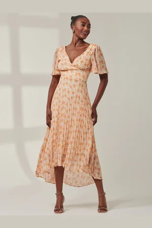 Jolie Moi Chelsea Plisseret Chiffon Dip Hem Maxikjole46