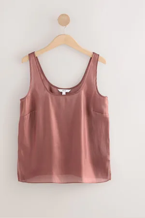 Next Glossy Satin Metallic Scoop Neck Top46høj
