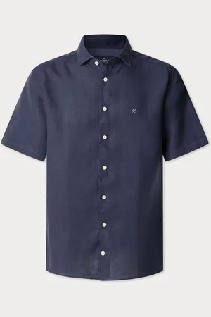 Hackett Garment Dye Hør Kortærmet SkjorterSmall