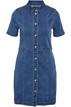 Noisy May Kortærmet Denim SkjortekjoleL 12