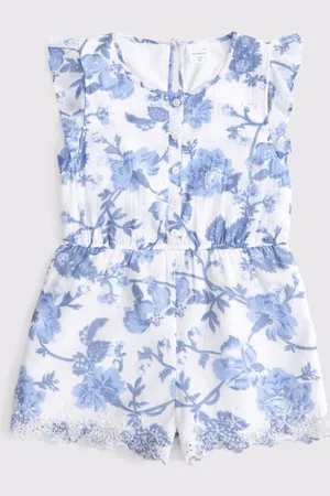 Abercrombie & Fitch Floral Frill Sleeve Romper Playsuit146152cm