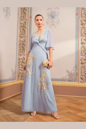 Love & Roses Broderet Angel Sleeve Maxikjole44