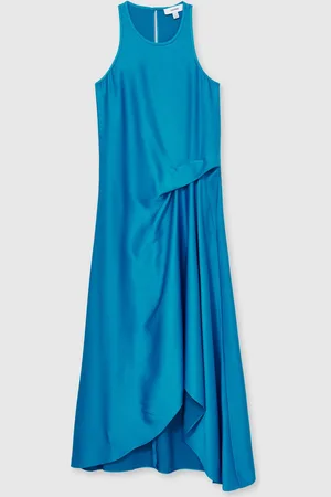 Reiss Micah Satin Drape Tuck Midi Kjole46