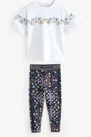 Ted Baker Navy Floral Print T-Shirt and Leggings Set122128cm