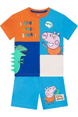 Character Peppa Pig George Pig And Dinosaur T-Shirt And Shorts Outfit Set116122cm