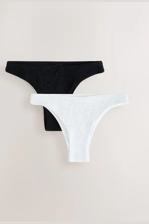 Next Shirred Brazilian High Leg Bikini Bottoms 2 Pack