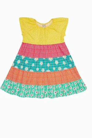 Frugi Blue Kids Rainbow Dorothy Twirly 100% Organic Cotton Dress6874cm